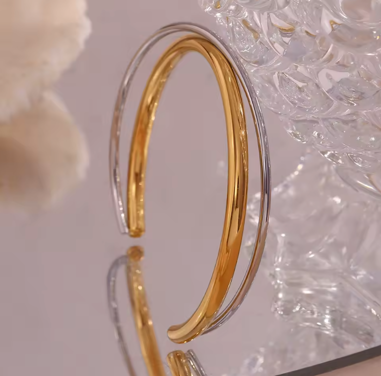 crossover bangle 2 tone