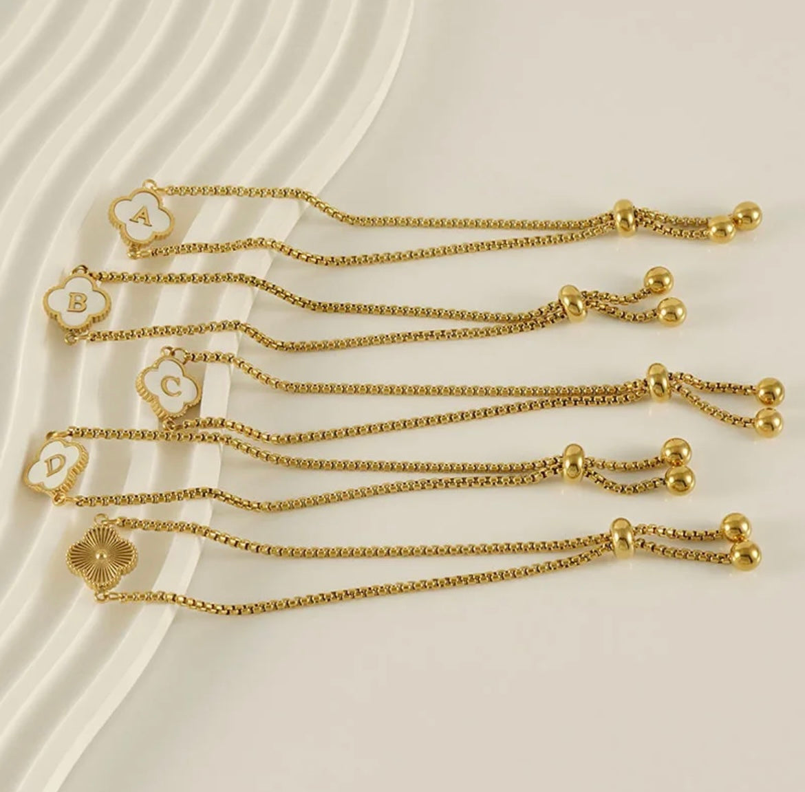 Initial clover bracelet