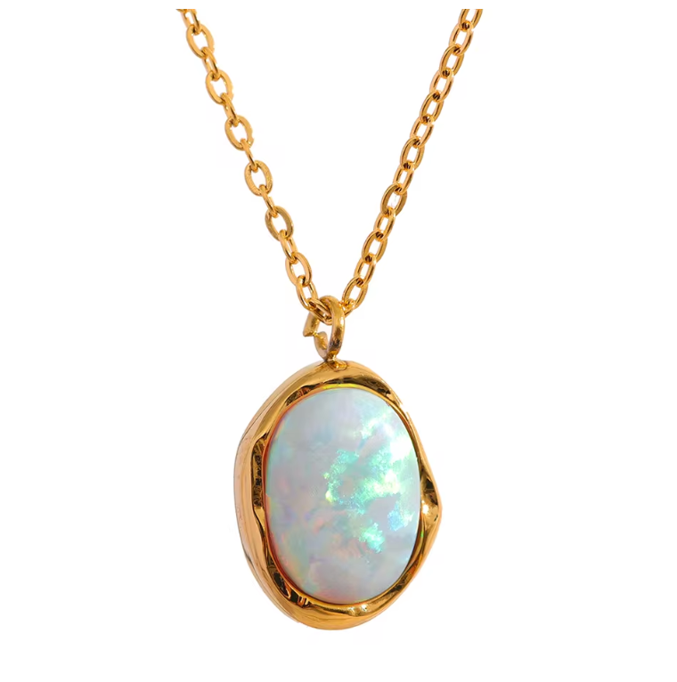 Opal pendant necklace
