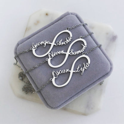3 infinity name necklaces