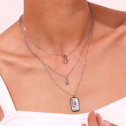 mini bubble initial necklace model shot