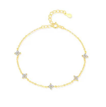 Clover charm bracelet gold