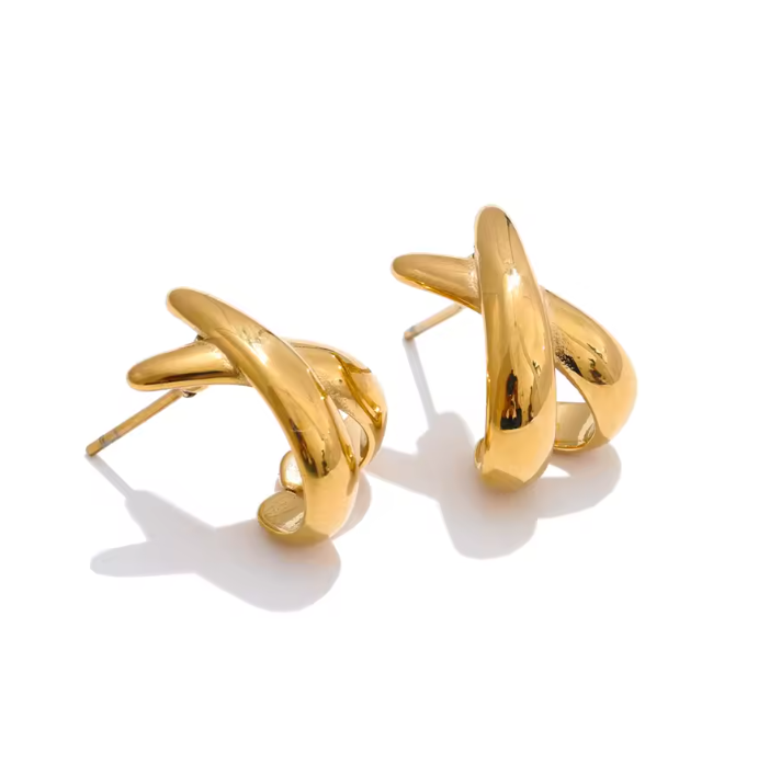 Cross stud earrings