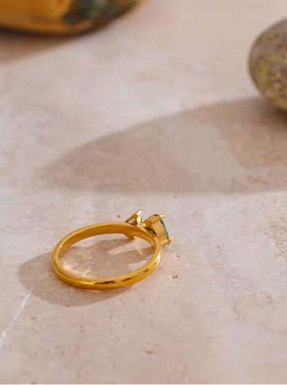Green gemstone ring
