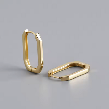 Square drop hoops gold