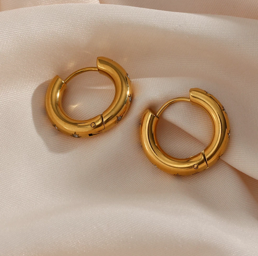 Starburst hoop earrings