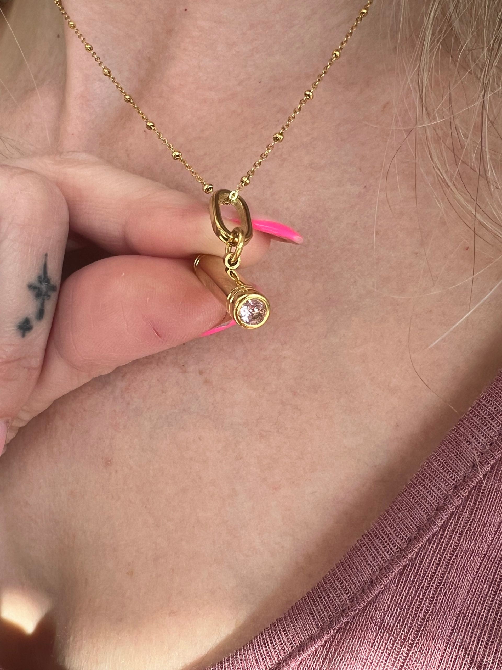 T bar necklace birthstone image