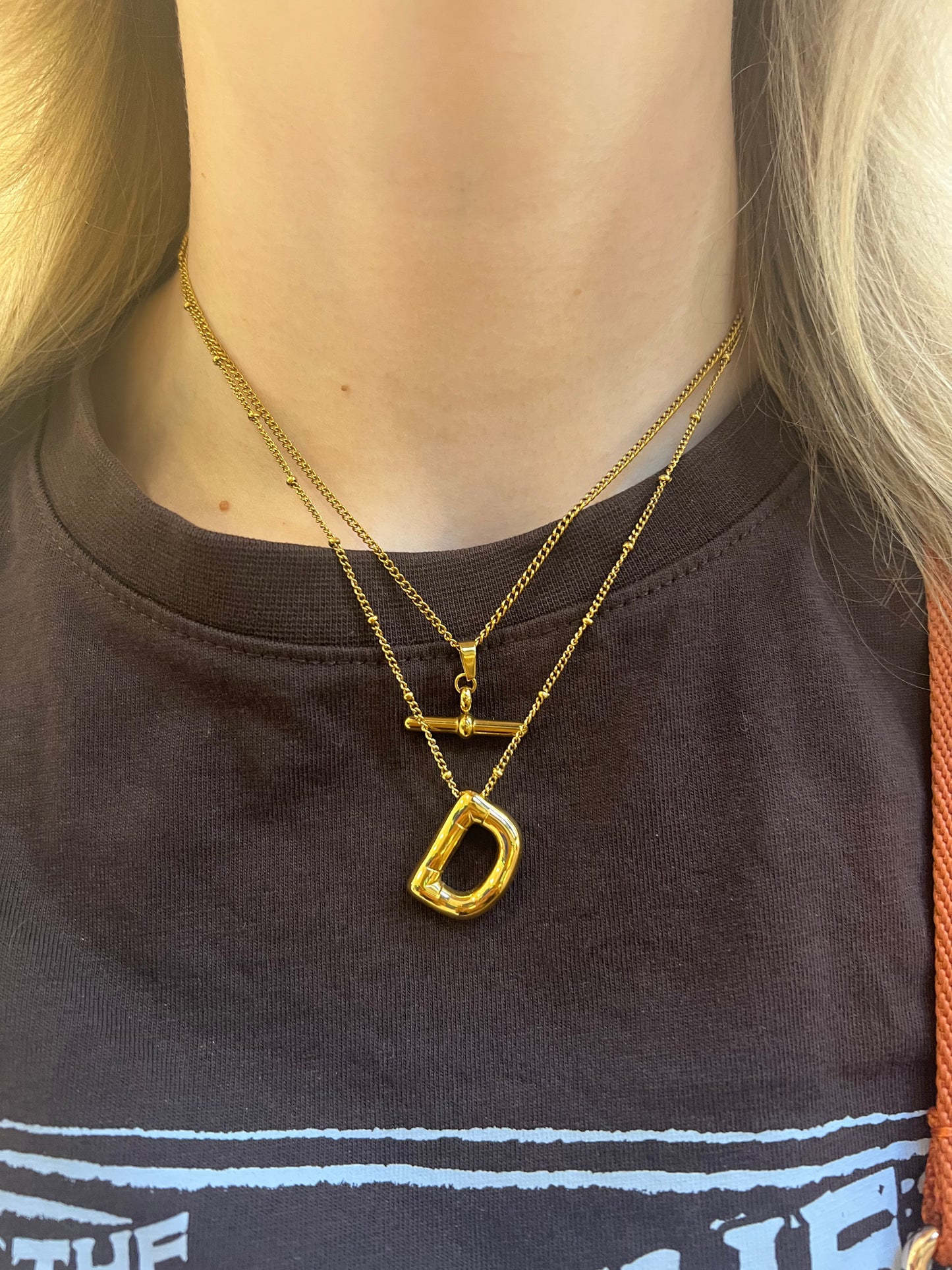 T bar necklace