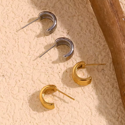 Triple hoops both cols flat lay