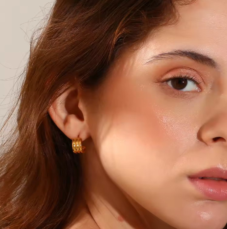 Triple hoops model shot