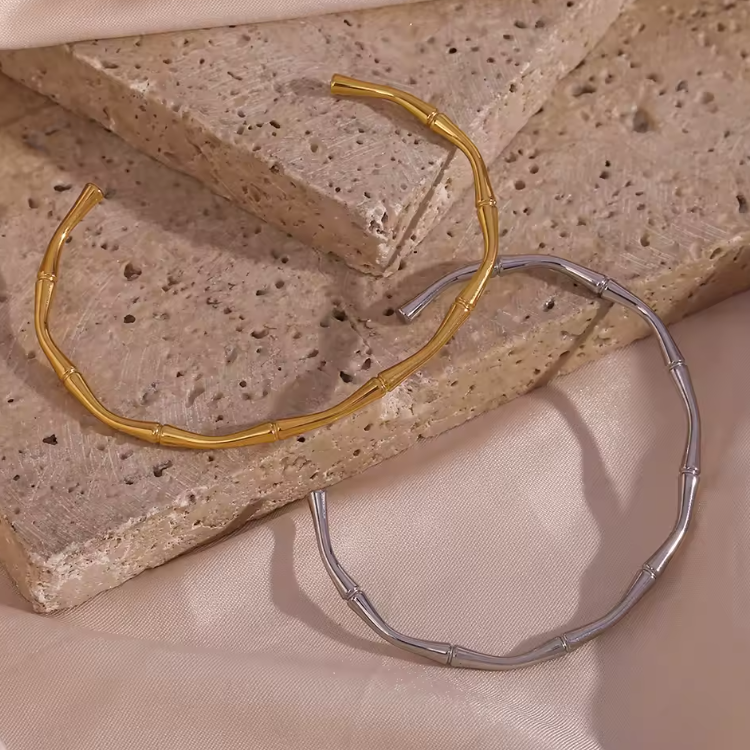 bamboo bangles flat lay