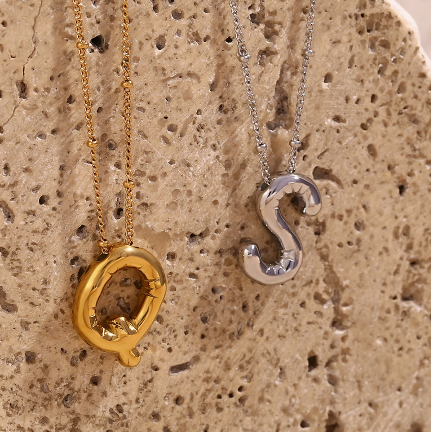 bubble initial necklace 2