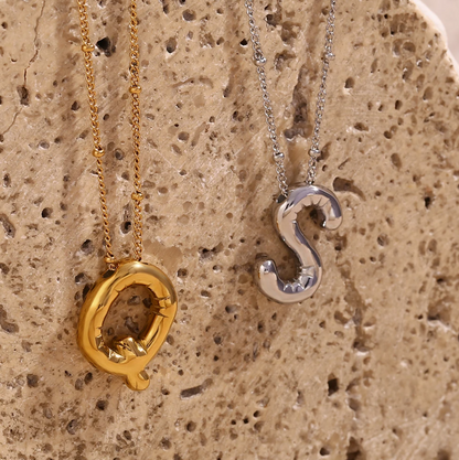 bubble initial necklace 2