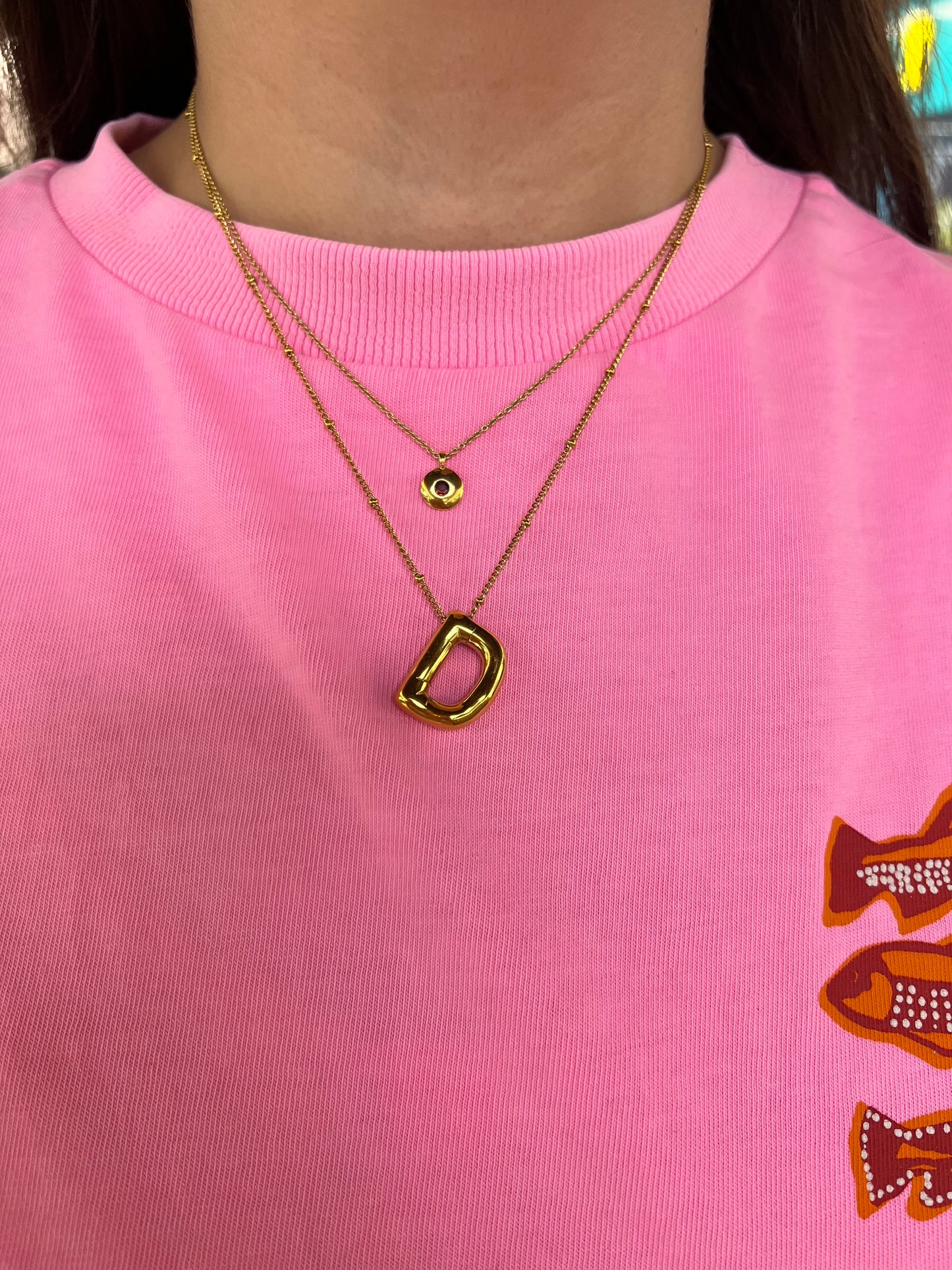 Bubble initial Necklace