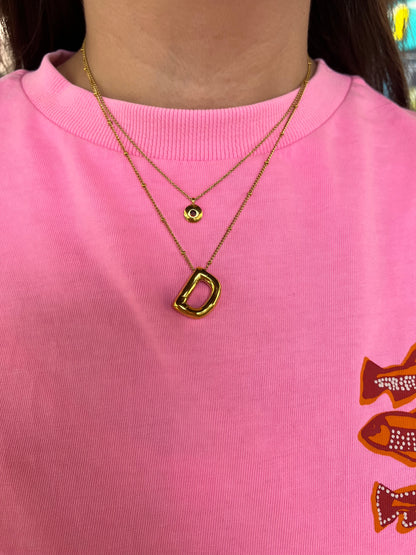 Bubble initial Necklace