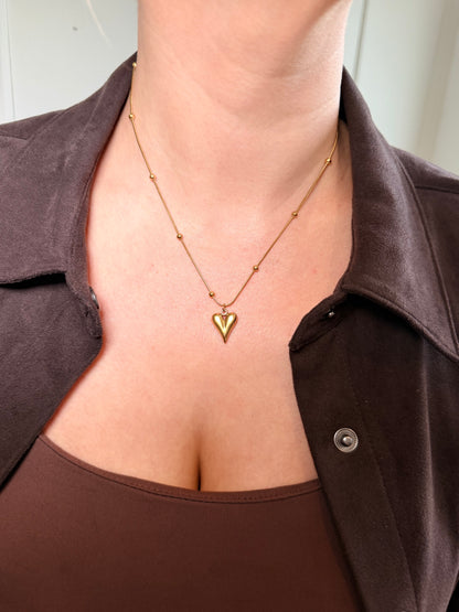 Bubble heart pendant necklace