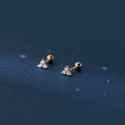 clover barbell studs gold