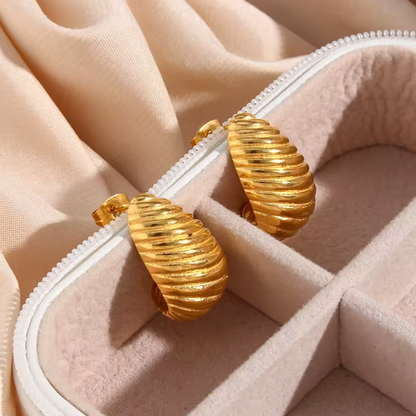 croissant drop stud earrings