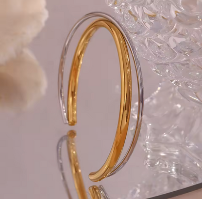 crossover bangle 2 tone