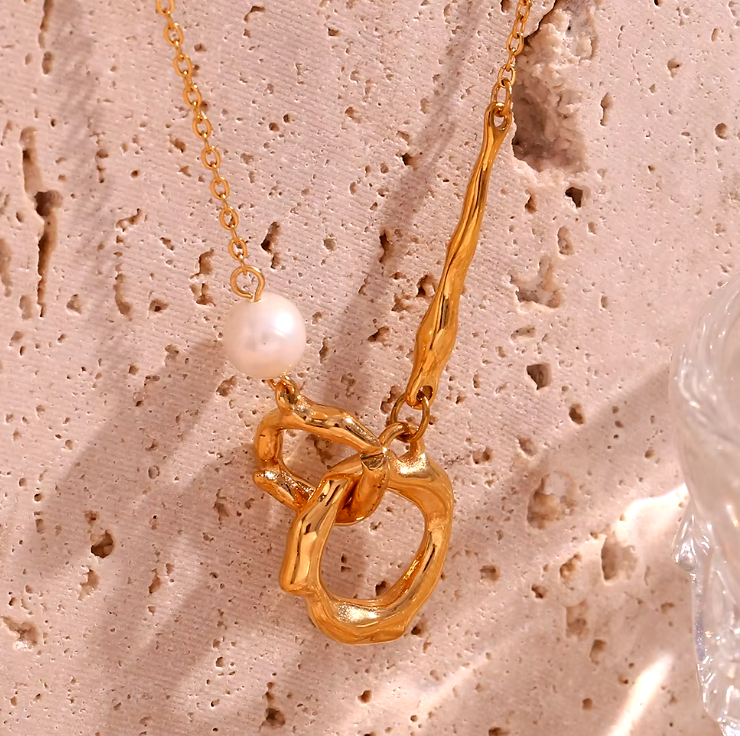 double link pearl necklace