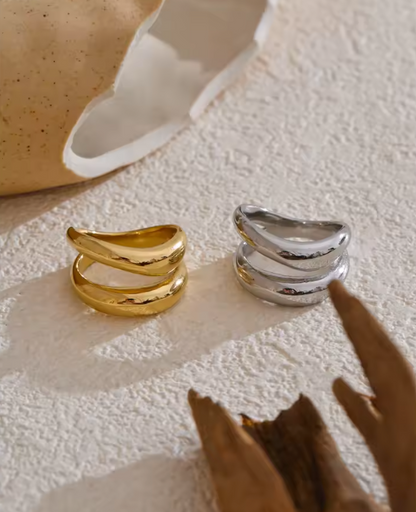 Double stacking band ring