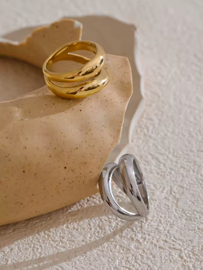 Double stacking band ring