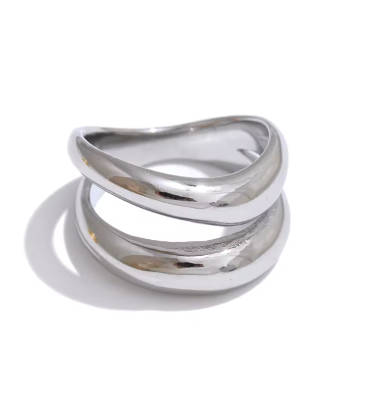 Double stacking band ring