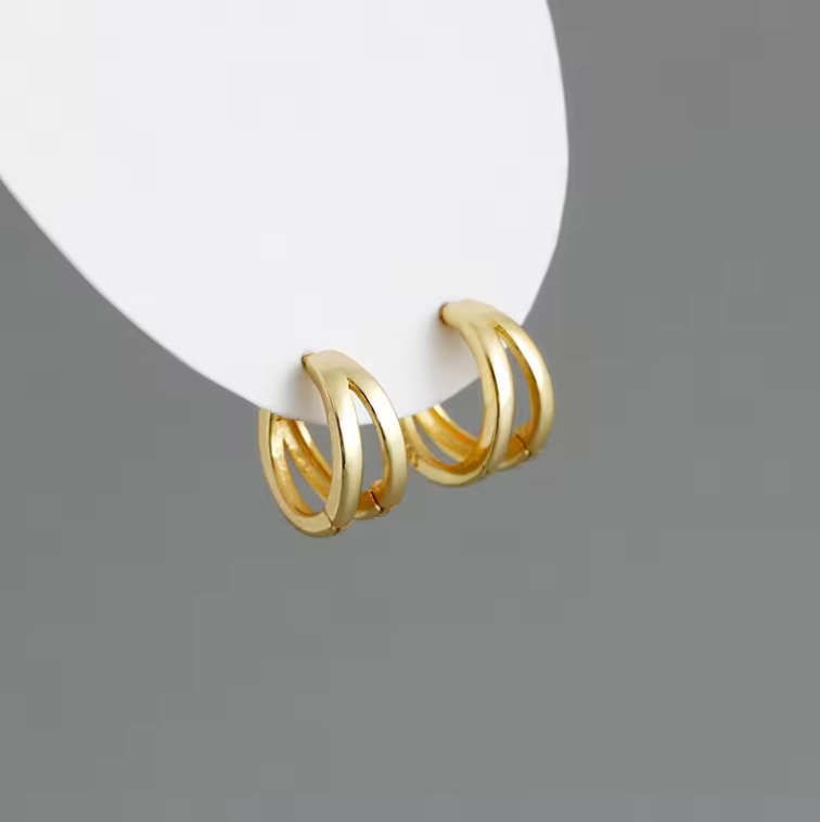 Duo double huggie hoops