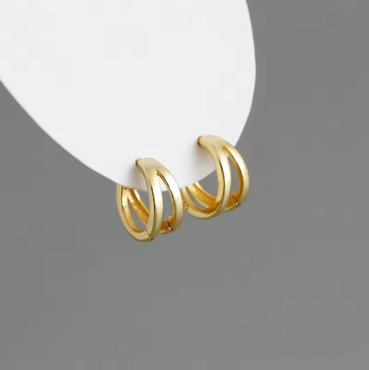 Duo double huggie hoops