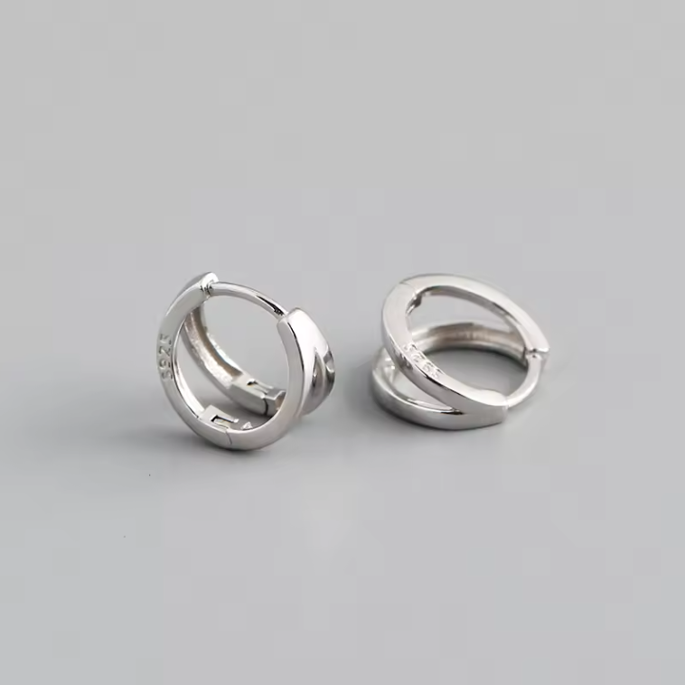 Duo double huggie hoops