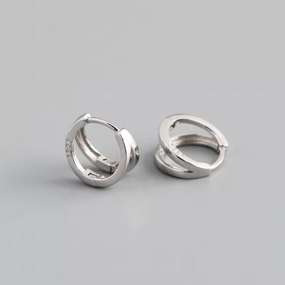 Duo double huggie hoops