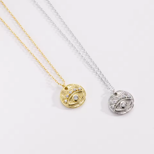 evil eye gem necklace both colours