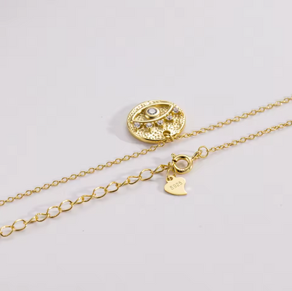 evil eye necklace gold stamp