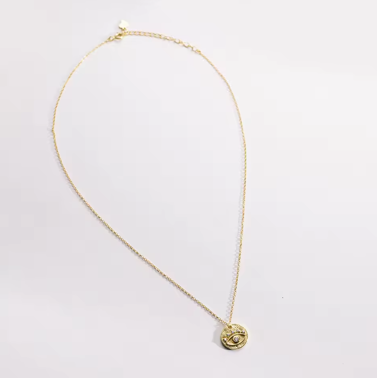 evil eye necklace gold with chain