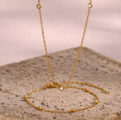 gem charm necklace &#038; bracelet