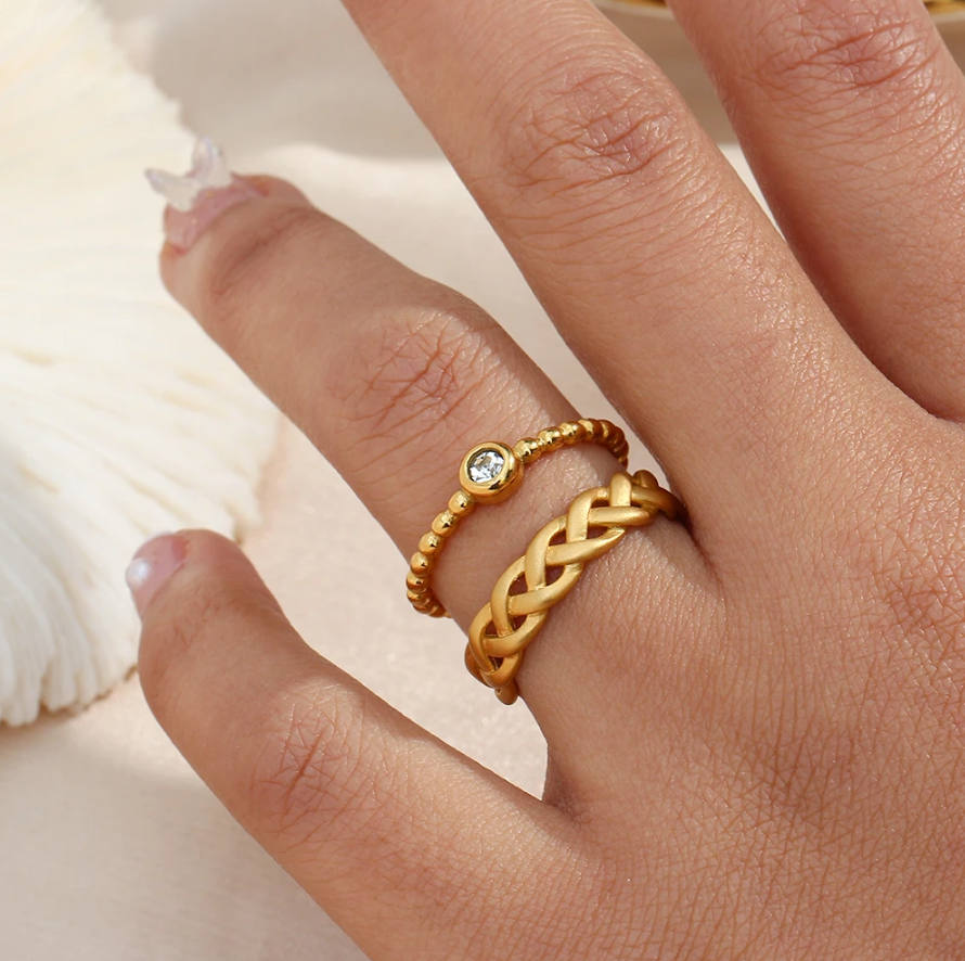 gem stone ring model shot