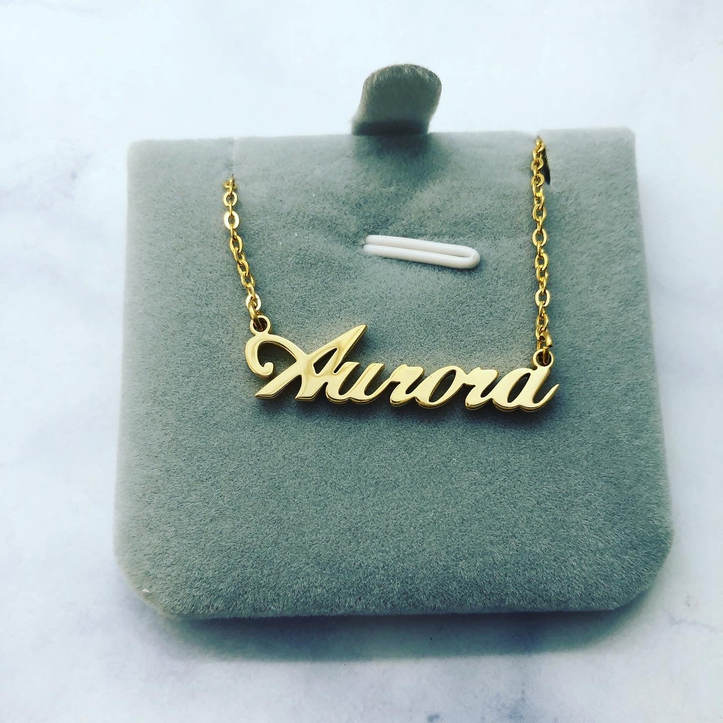 gold aurora name necklace