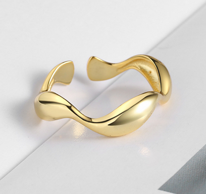 gold irregular wavy ring