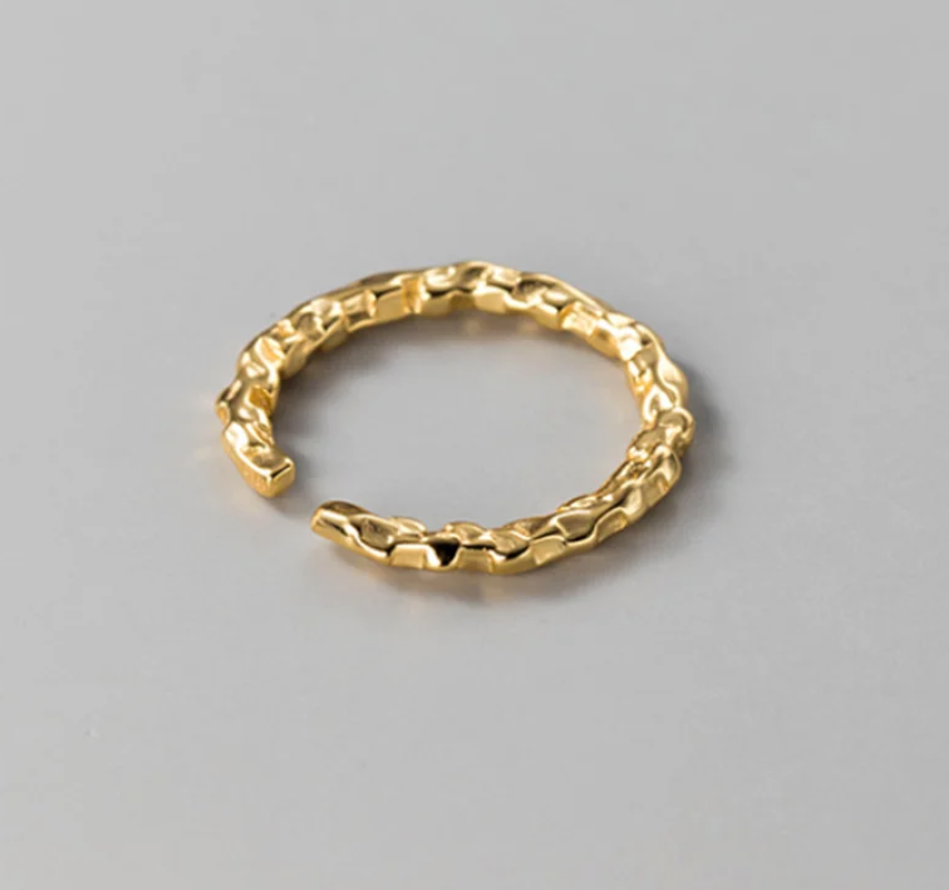 hammered ring gold