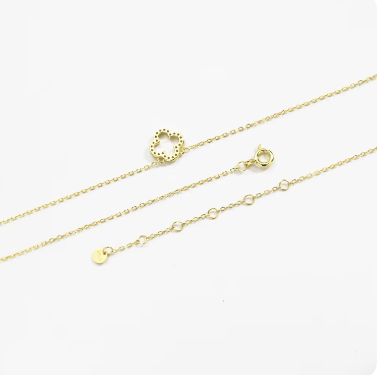 hollow clover necklace back