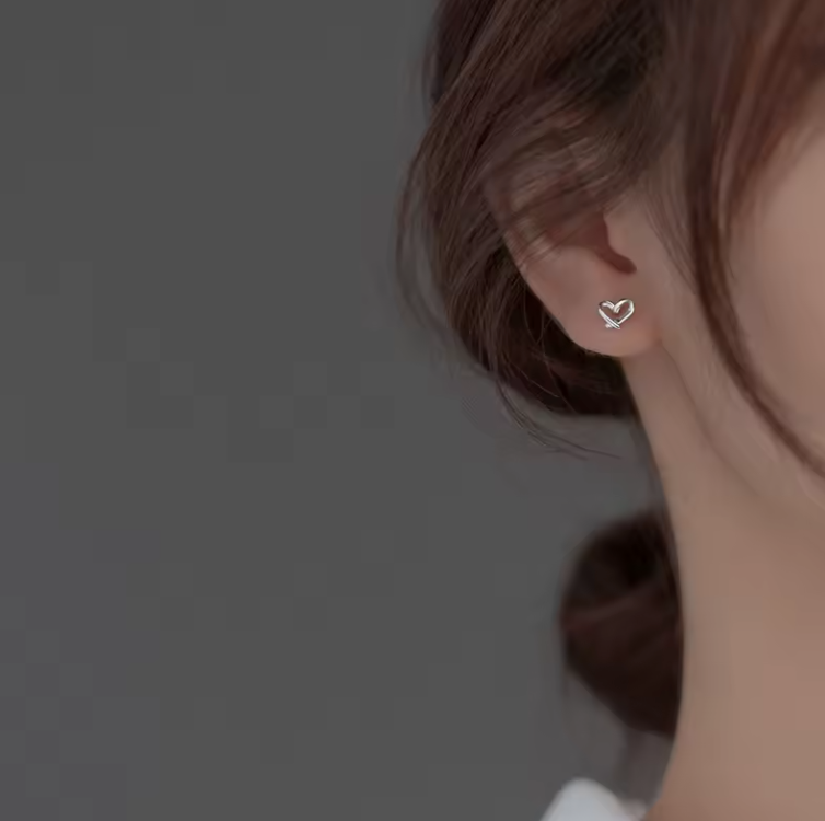 hollow heart barbell studs model shot