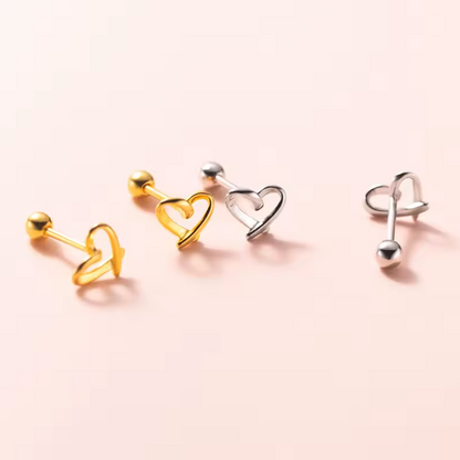 hollow heart barbell studs