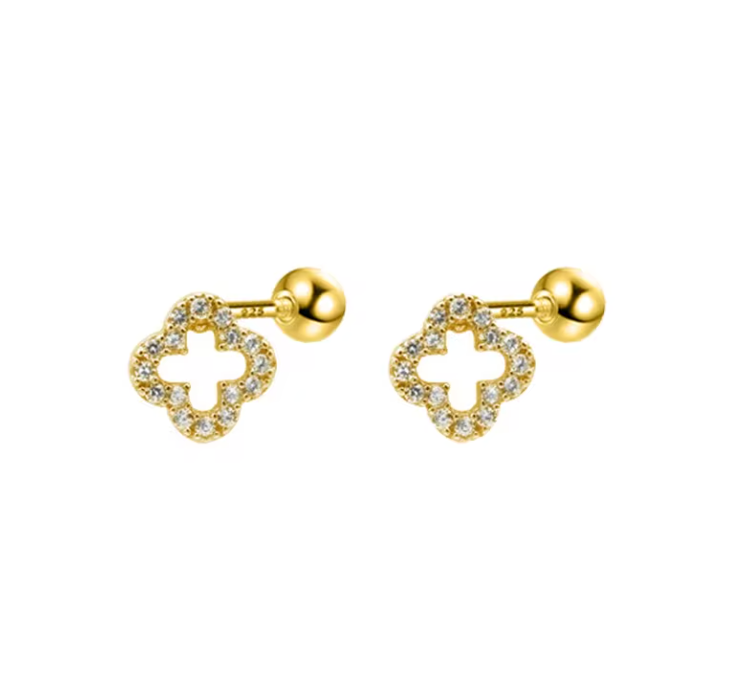 Hollow clover barbell studs