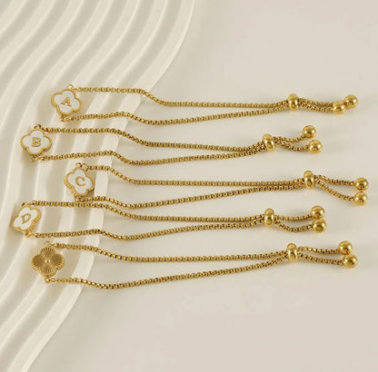 Initial clover bracelet