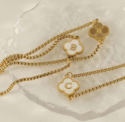 Initial clover bracelet