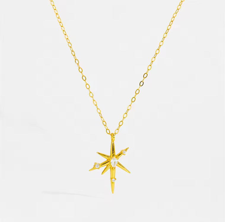 irregular star pendant gold