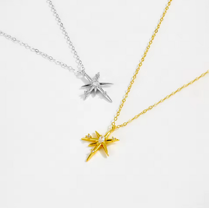 irregular star pendant necklace both colours