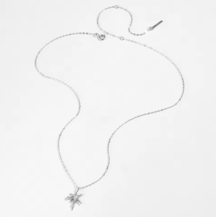 irregular star pendant silver
