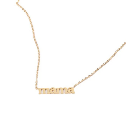 mama necklace flat lay