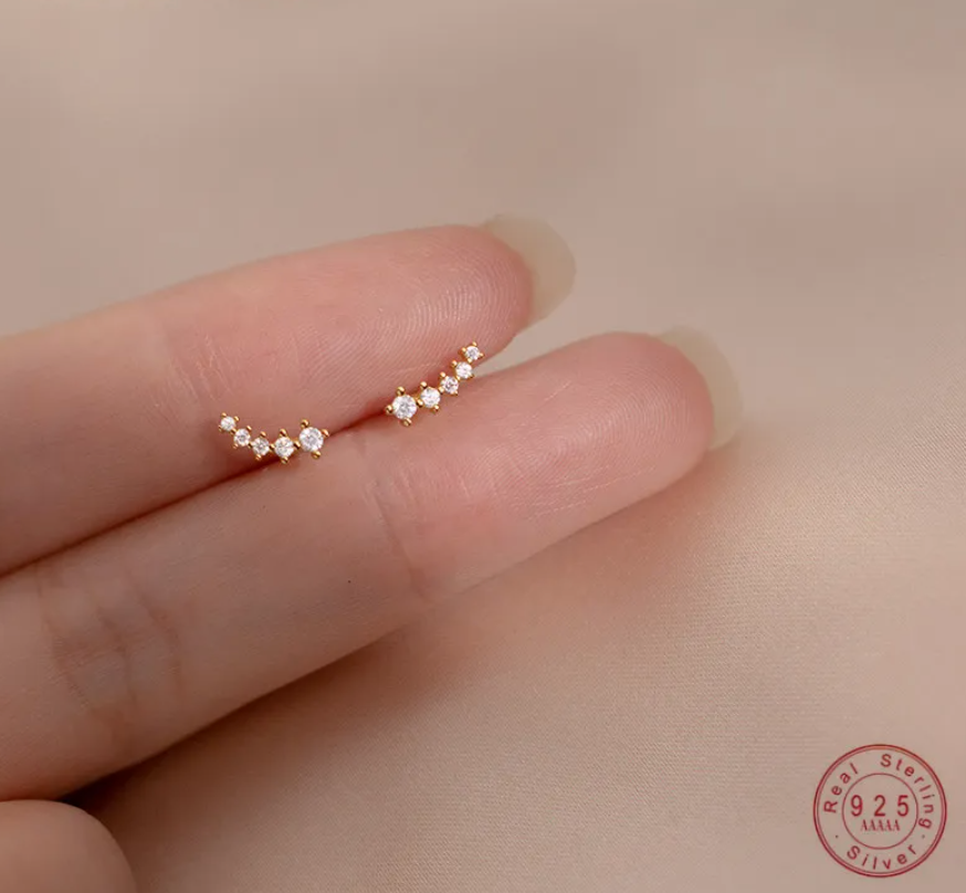 mini ear climbers gold